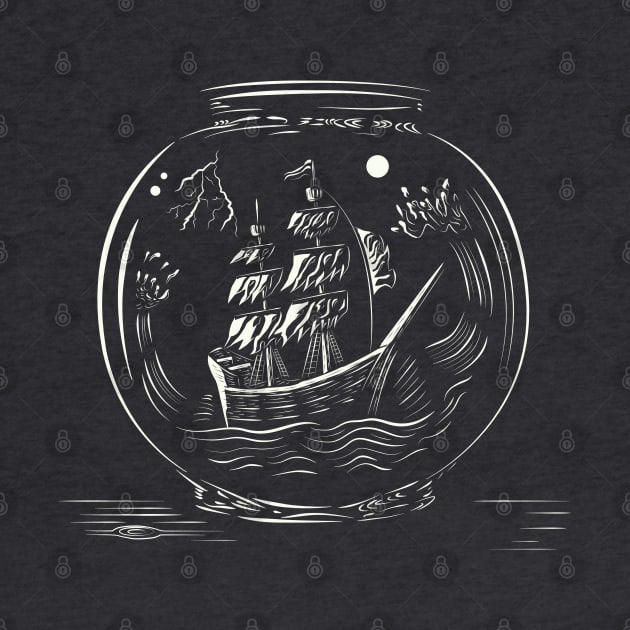 Pirate Ship in a Fish Bowl by BurchCreativeDesign